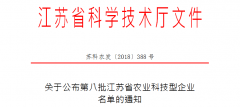 熱烈祝賀江蘇獅邦獲批省級農業科技型企業